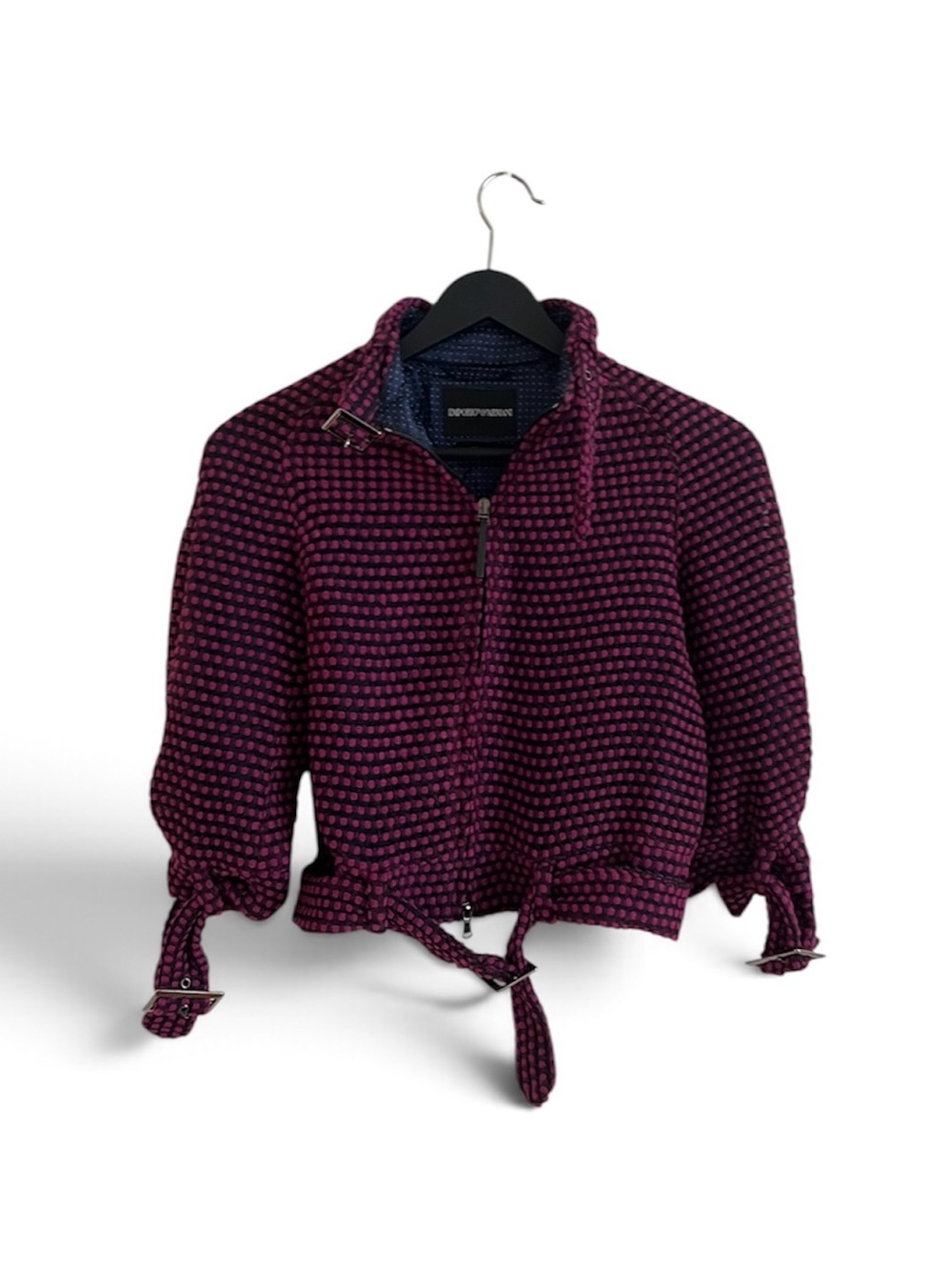 Emporio Armani Purple Dot Cropped Zip Jacket